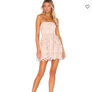 Revolve x Michael Costello Lace Tate Dress in Blush
